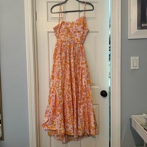 Orange floral dress